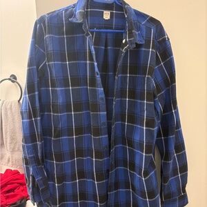 Urban Outfitters Blue and Black Plaid Casual Button Down Shirt